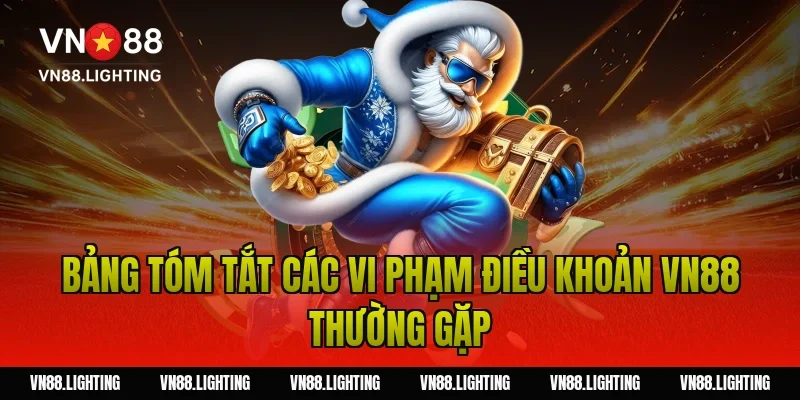 Điều khoản VN88 - Quy tắc tham gia dành cho người chơi 4 Bảng tóm tắt các vi phạm điều khoản VN88 thường gặp
