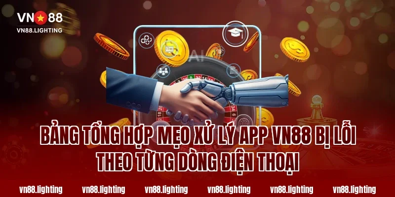 Cách Xử Lý App VN88 Bị Lỗi Nhanh Gọn Ai Cũng Làm Được 3 Bảng Tổng Hợp Mẹo Xử Lý App VN88 Bị Lỗi Theo Từng Dòng Điện Thoại